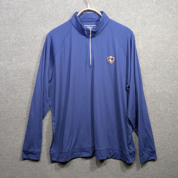 Holderness Bourne Westland Pullover Mens XXL Dry Luxe Performance 1/4 Zip Navy
